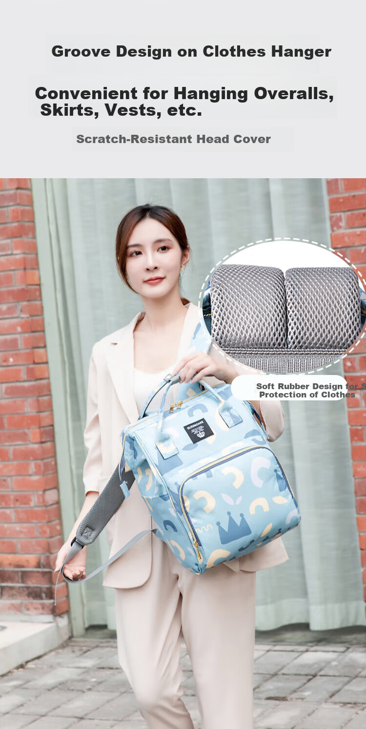Aibao Shi Mommy Bag Multifunctional Large Capacity Maternity Backpack Lightweight Portable Work Mom Bag Off-White M419 9