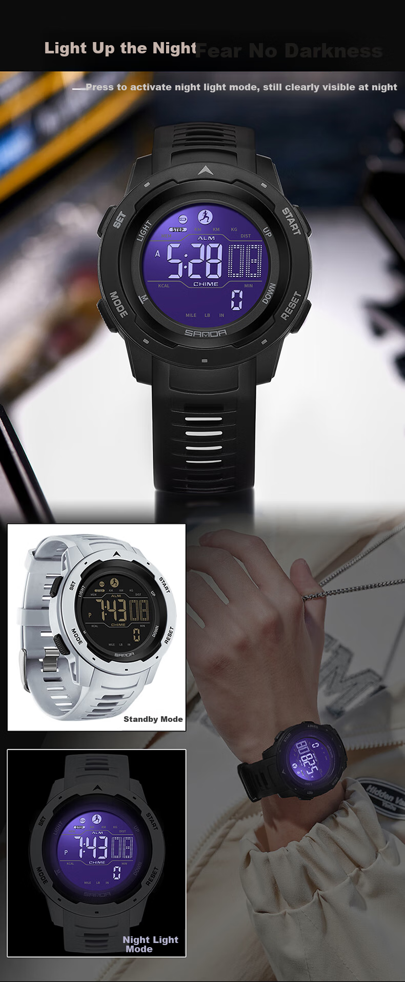 GEORGCOUNT Smartwatch for Men And Women, Middle School And High School Students, Electronic Watch for Teenagers, Outdoor Sports Pedometer Multifunctional Men's Watch 9