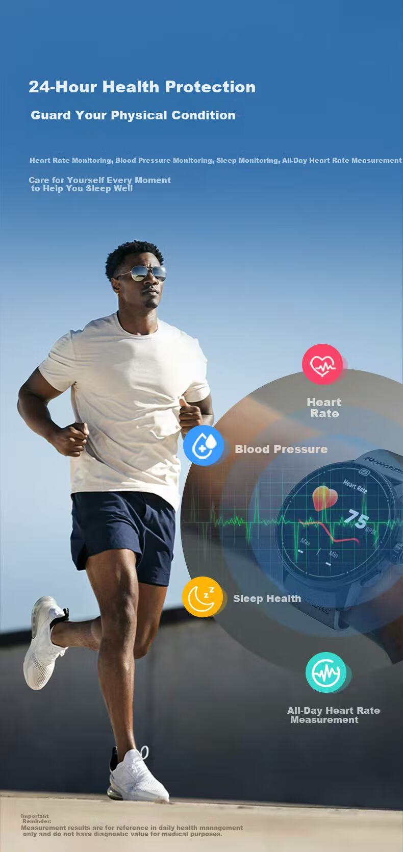 Skechers Smart Heart Rate, Blood Oxygen And Blood Pressure Monitoring, Outdoor Running Waterproof Multifunctional Sports Watch for Middle And High School Students 9