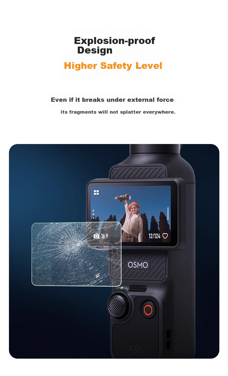 Zhuoer [Over 100,000 Sold Online] High-Definition Anti-Shatter Scratch-Resistant Tempered Glass Film for DJI Pocket 3/4 Camera, Action Camera Protective Film Lens Cover 4