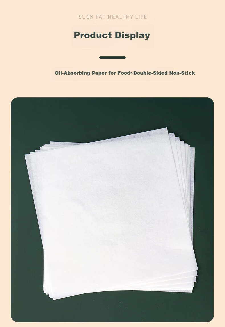 Fangcaodi Food Oil-Absorbing Paper, 40 Sheets, Filter Paper, Oil Strainer Paper, for Barbecue, Baking, Cooking, Soup Making, Oil Removal Paper, Cooking Oil Separator Paper 4