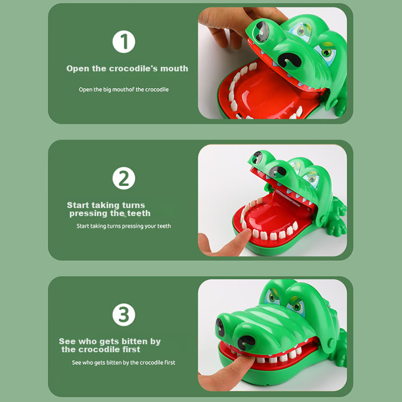 Игрушка "Крокодил-кусака" COODORA, зубы, для розыгрышей, на вечеринку, для детей и кошек, снимает стресс, 1 шт.