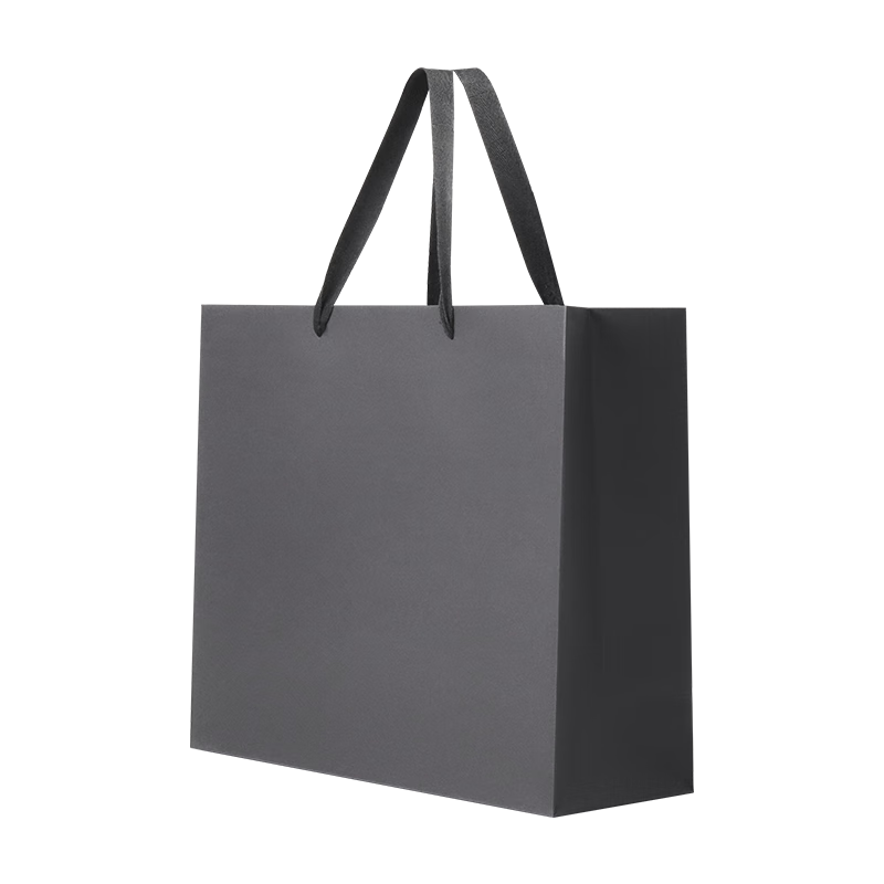 Yougema Black Handbag Gift Bag Thickened, Conference Business Gift Bag Clothing Liquor Tea Shopping Bag Gift Paper Packaging Bag Horizontal Style Medium Size 10 Pieces, 32*11.5*28cm