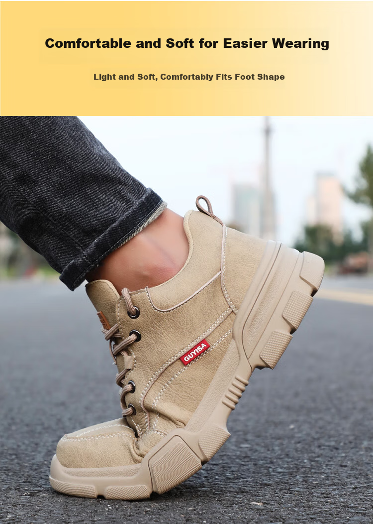 JUNBU Safety Shoes for Men, Steel Toe Cap, Anti-Smashing, Anti-Puncture, Ultra-Light Soft Sole, Comfortable Construction Site Work Boots 1115F Size 43 8