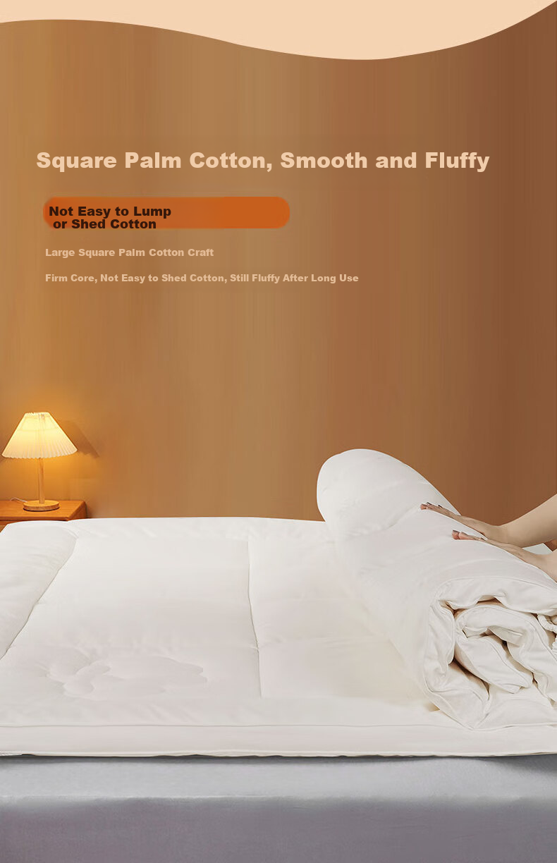 FUANNA × JINGDONG Custom Cotton Mattress, Soybean Fiber Thick Pad, Pure Cotton Single Student Protective Mat, 0.9x1.9 Meters 7