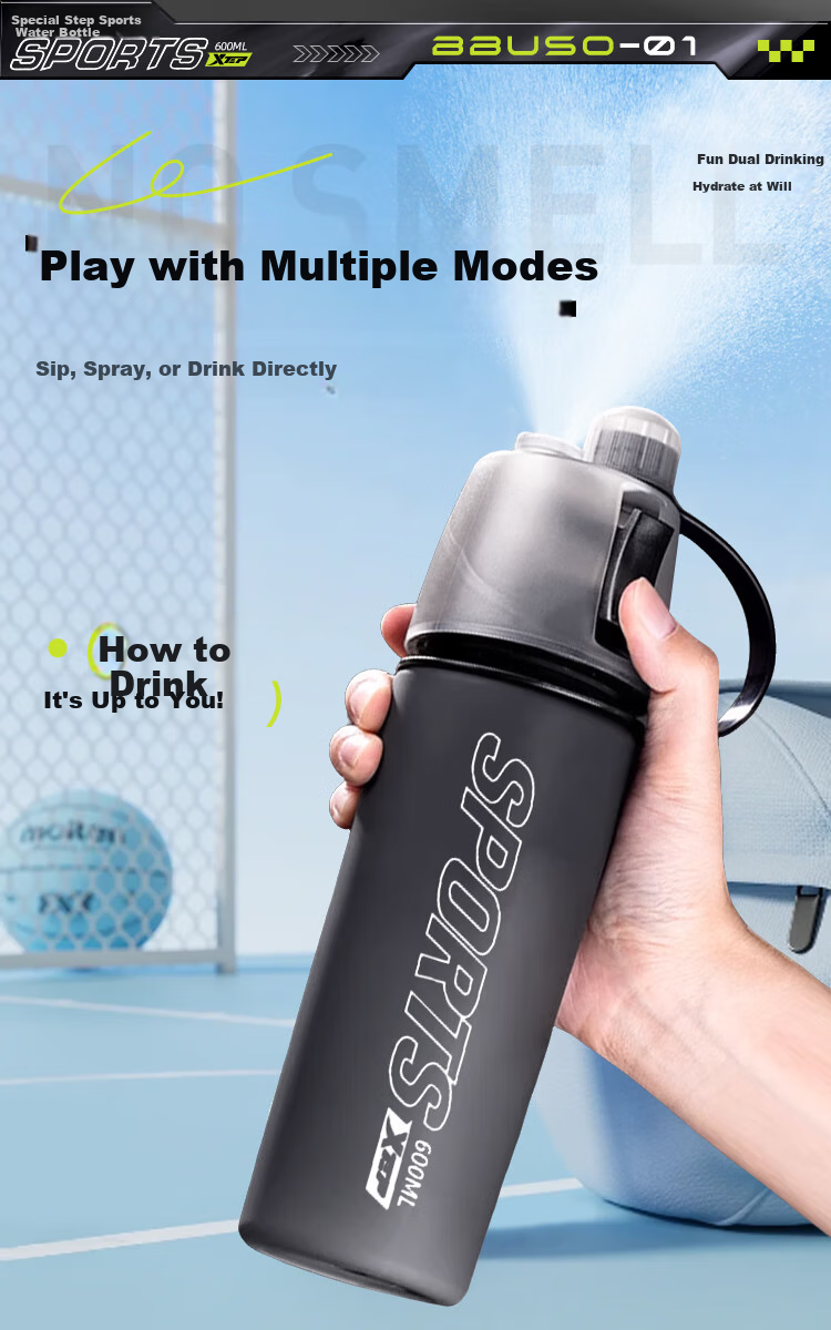 XTEP Spray Water Bottle for Men And Women, Cycling, Children, Students, School Use, Portable Sports Water Bottle for Biking in Summer 19