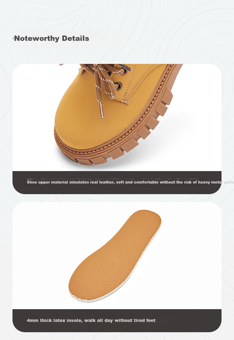 BALABALA Children's Shoes, Kids' Boots for Boys And Girls, Big Yellow Boots, Spring And Autumn New Style Martin Boots, Non-Slip Short Boots, Versatile And Comfortable 9