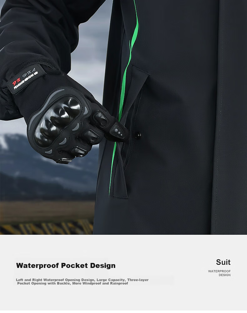 Beimei Motorcycle Rain Jacket Set, Adult Two-Piece Design, Heavy-Duty Waterproof, Specially for Food Delivery Riders, Men's Style, Electric Bike Riding Suit 6