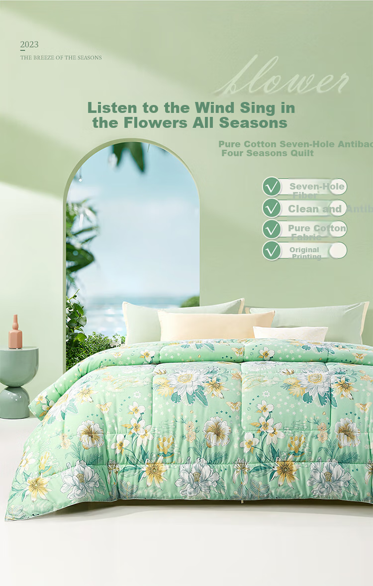 FUANNA Comforter, Spring And Autumn Double Size, All-Season Duvet Insert, Pure Cotton Fabric, Air Conditioning Quilt, Antibacterial, Approximately 6 Jin (3 Kg), 230×229cm 1