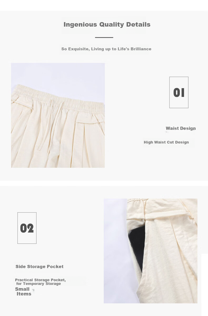 Langsha Ice Silk Quick-Dry Wide-Leg Cropped Pants for Women, Summer 2026 Thin High-Waist Slimming Mid-Length Pants, Draping Casual Skirt Shorts 13