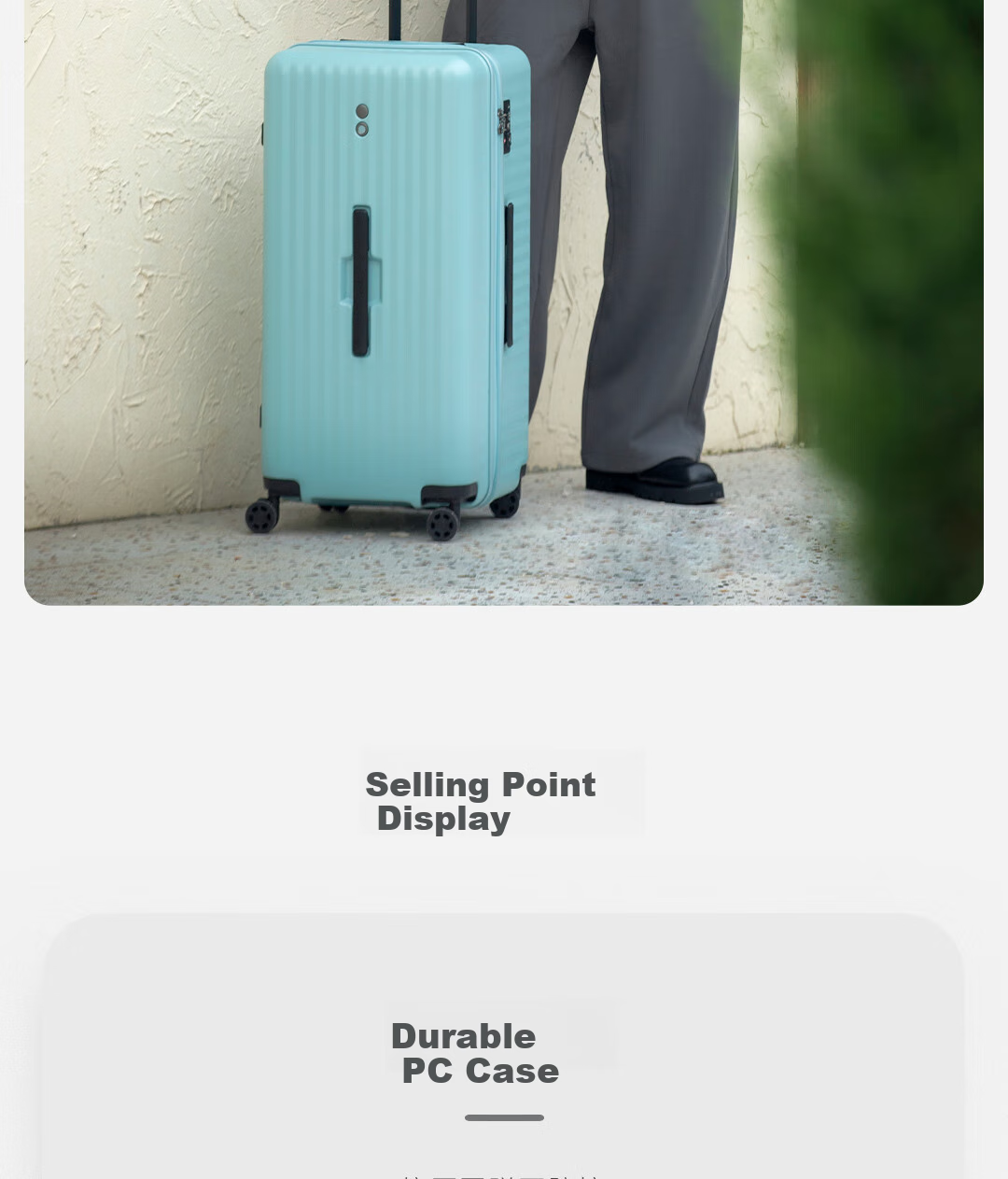 Echolac Extra-Large Capacity Trolley Suitcase, Square Travel Case, TSA Combination Lock Luggage, PC183K, Blue, 28 Inches 11