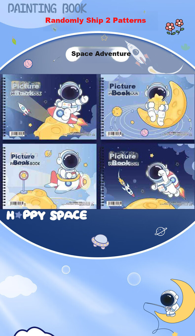 Diyu Children's Drawing Book, Blank A4 Kindergarten Sketchbook, Thick Paper for Primary School Students' Art Drawing, 4 Books 2