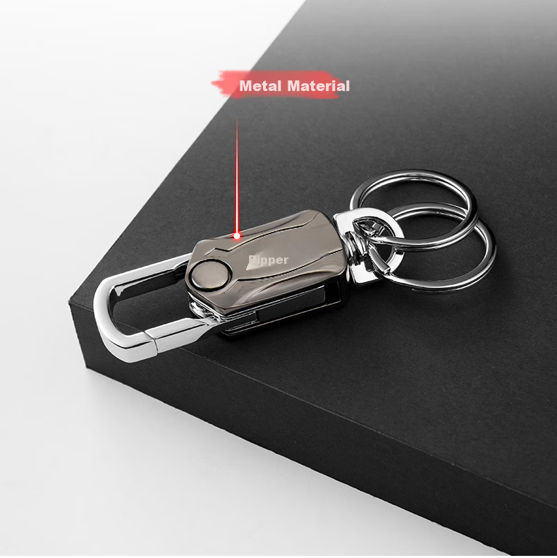Dipuer Car Key Chain, Men's Metal Key Ring, Creative Gift, Wine Bottle Opener, Finger Spinner 12