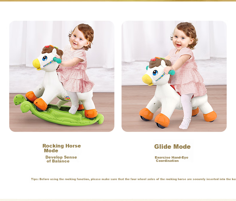 HUILE TOYS Rocking Horse Toy for Infants, Newborns, Boys And Girls, Toddlers, Early Education, Ride-On Toy, First Birthday Gift 2
