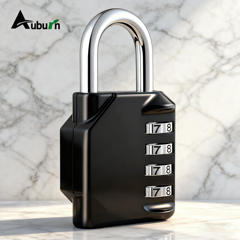 Auburn Combination Padlock 4-Digit Password Waterproof Rustproof Outdoor Use 1604 Black
