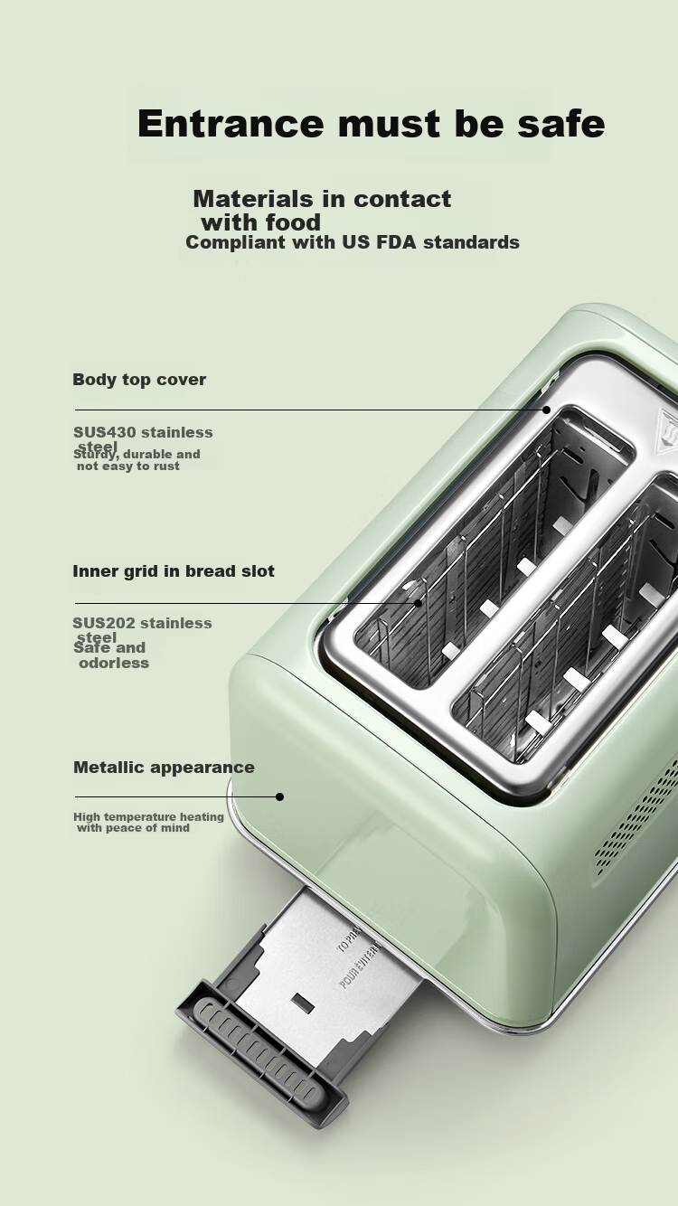 Buydeem Bread Maker Multifunctional Automatic Toaster Home Toasting Machine Toast Oven Waffle Maker Quick Reheating Bread Toaster [Light Pine Green] 9