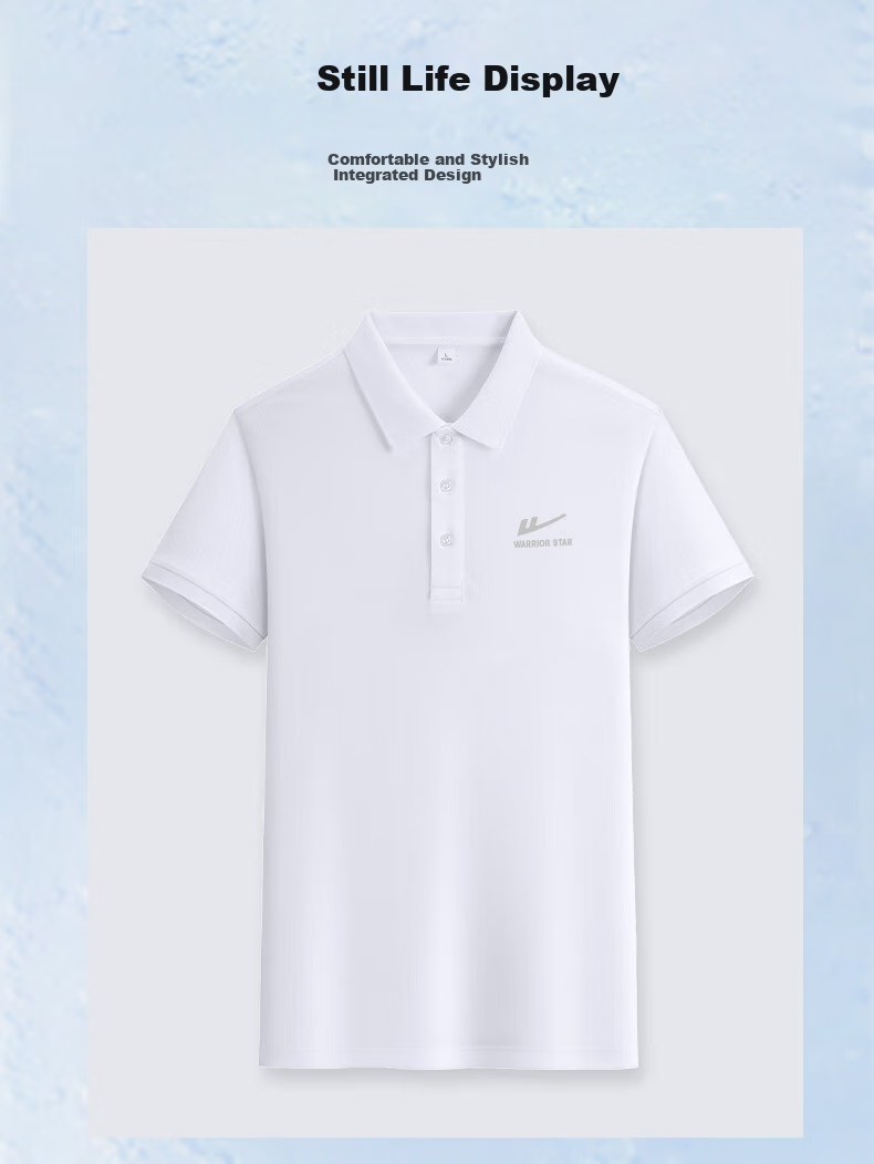 Huili Short-Sleeve T-Shirt for Men, Summer Breathable Polo Shirt with Collar, Solid Color Ice Silk Quick-Dry Sports Casual Top for Me 11