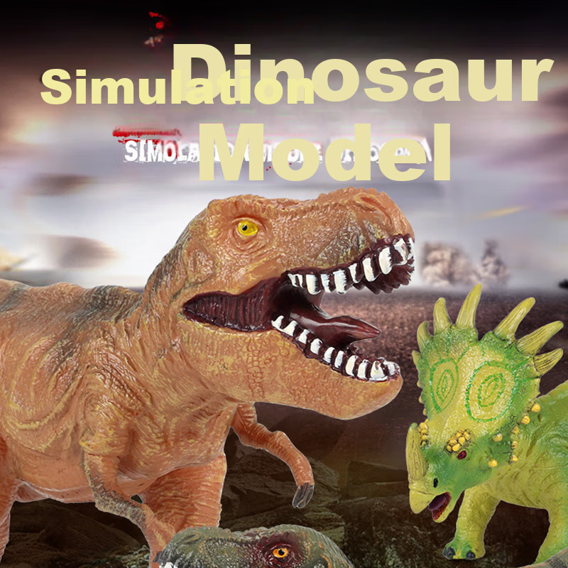 Babamama Children's Dinosaur Toy, Dinosaur Model, Dinosaur World Jurassic Tyrannosaurus Rex Set, Baby Animal Realistic Model