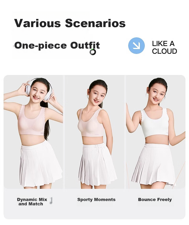 Dushiliren 26 New Girls' Underwear, Full Stage Girls' Vest, Student Puberty Comfortable Modal Bra, Thin Style 8