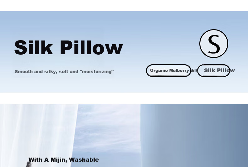 Shuixingjiafang Silk Pillow Core, Upgraded Class A Antibacterial Fabric Cervical Spine Protection Pillow Core, Home Use Single Pillow 74*48cm 1