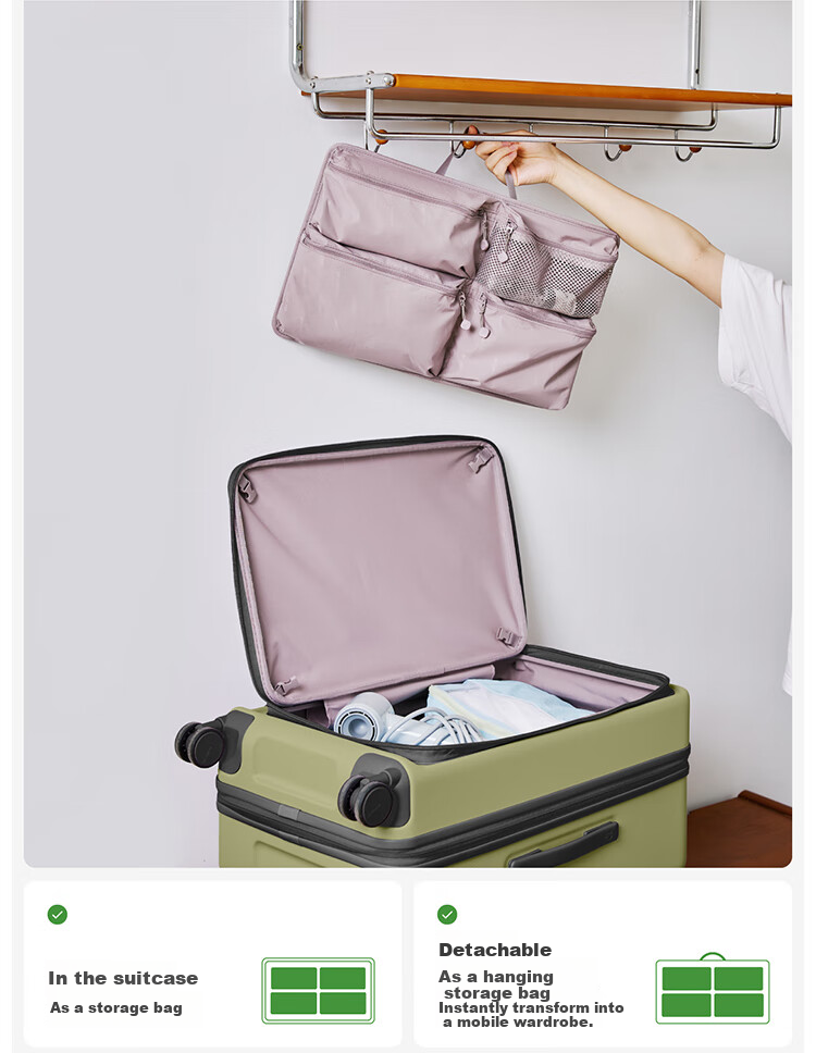 Bromen Bags Large Capacity Suitcase with Side Opening, Trolley Case, Travel Luggage, Password Lock, Celebrity Style, 24-Inch, Purple 13