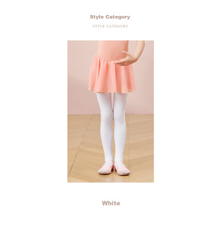 Aiwuge Dance Socks for Children, Girls' Autumn And Winter Medium-Thick Tights, White Leggings, Dance Exam Practice Socks, Size M 6