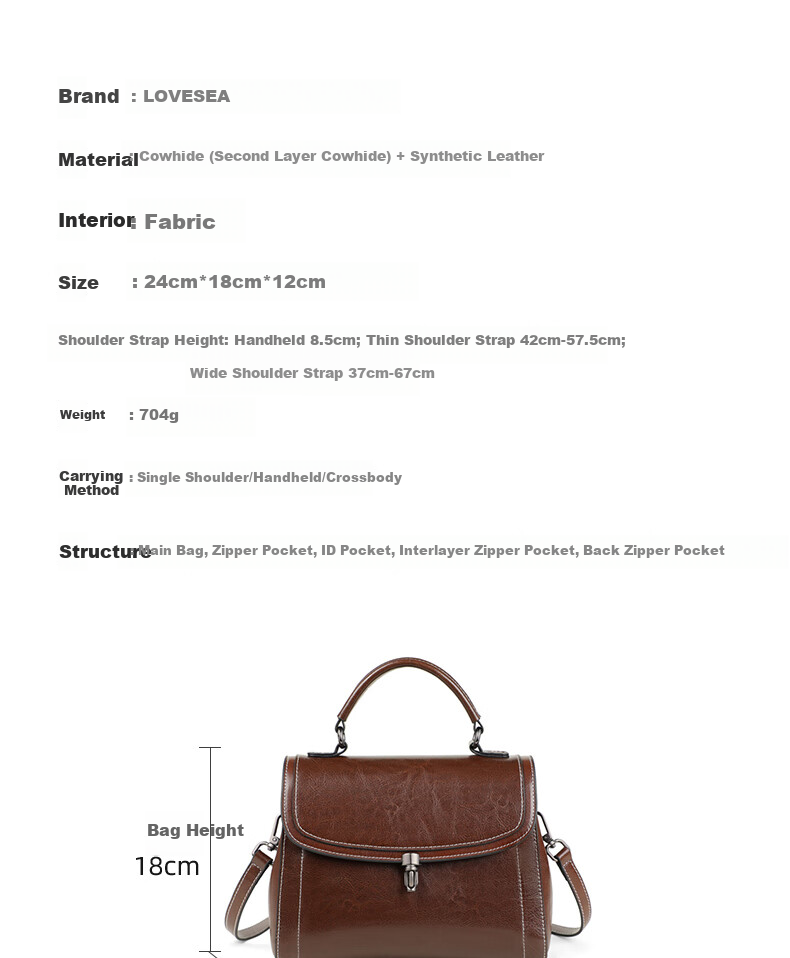 Aiqinghai Leather Handbag, Women's Shoulder Crossbody Tote Bag, Versatile Mom Bag, Practical Birthday And Mother's Day Gift for Mothers 6