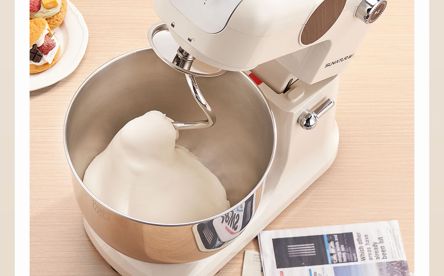 Shunran Kitchen Machine, 8L Quiet DC Chef Machine, Multi-Functional Smart Timer for Home Use, Automatic Baking, Whipping Egg Whites And Cream, Dough Kneading Machine SM-607 16