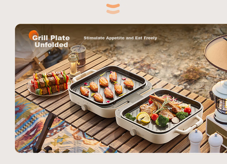 SUPOR Electric Grill Pan, Home Multi-Functional Non-Stick Grill, Detachable And Foldable Outdoor High-Power Barbecue GJ5030P818 5