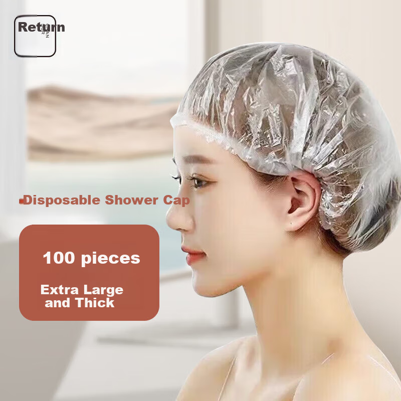 Chense Disposable Shower Caps [100 Pieces], Thickened Waterproof Bathing Caps, Hair Protection Covers