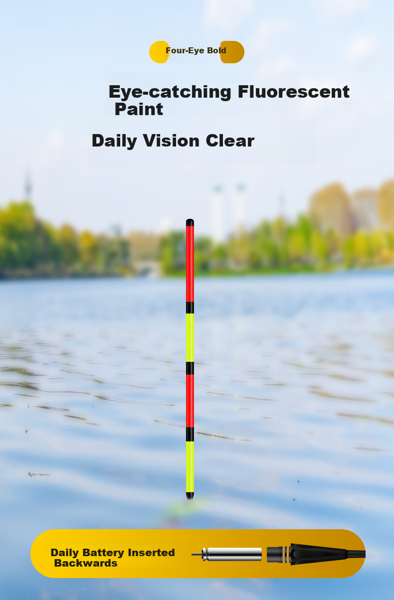 Minjianyiren, Carp And Snakehead Biting Hook Color-Changing Luminous Float, Day And Night Dual-Use Hard-Tailed Fishing Float, Thickened Eye-Catching Night Fishing Electronic Float, Big Fish Buoy 6