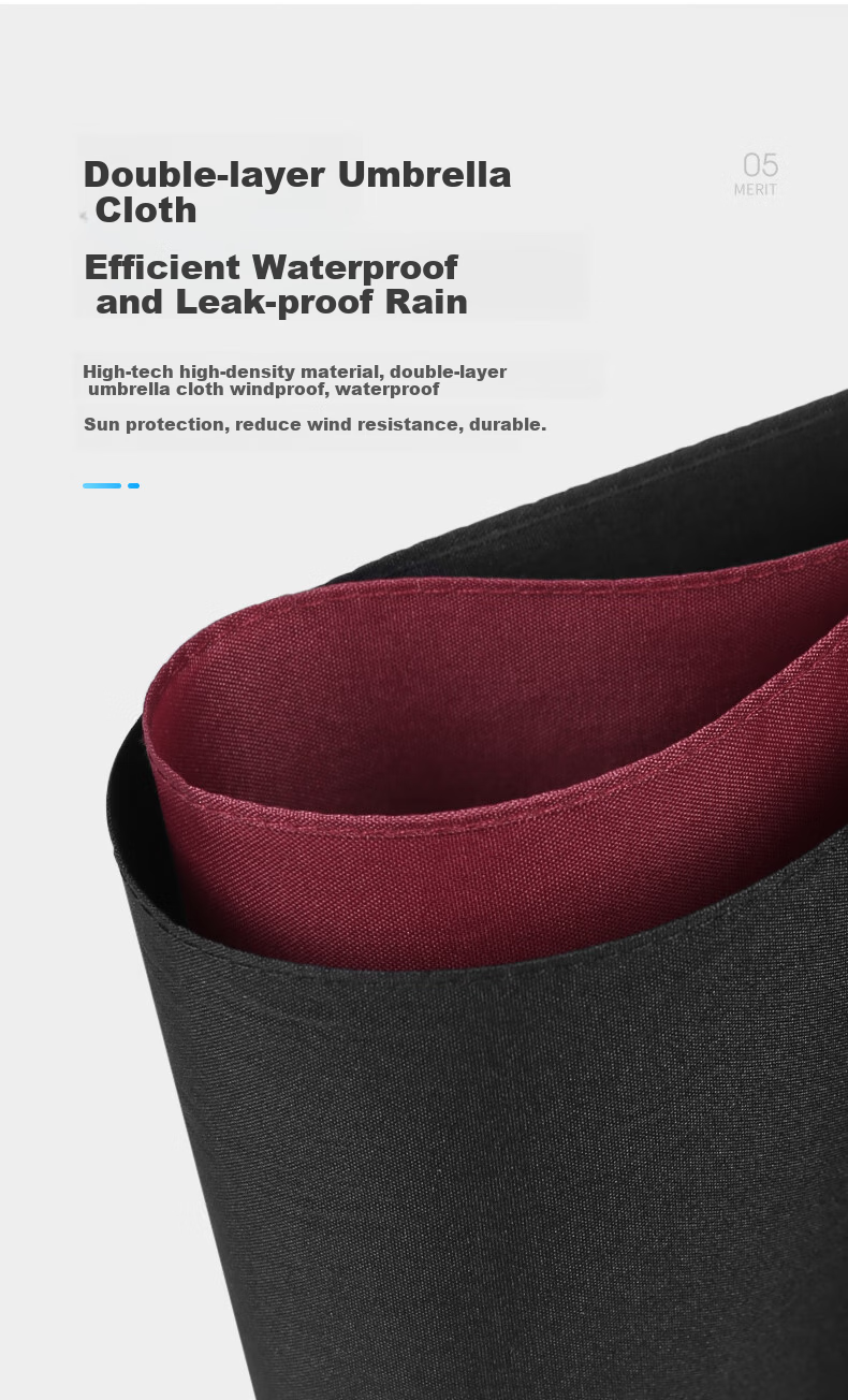 Qimaimai Three-Fold Umbrella with Ring Clasp, Sun Umbrella for Women, UV Protection, Ultra-Light Rain Umbrella, Enlarged Business Umbrella 7