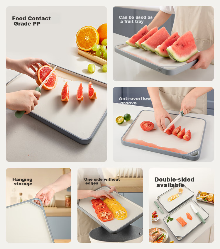 JD Original Cutting Board Chopping Block Food-Grade Household Use [Double-Sided Anti-Spill Groove] 40*28.5*2.35cm 2