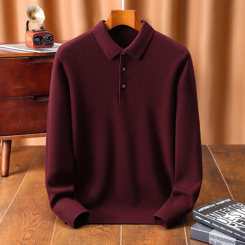 Antonio 600g Heavyweight Thickened 100% Wool Sweater Business Casual Men's Polo Shirt Autumn Winter Thick Knitwear