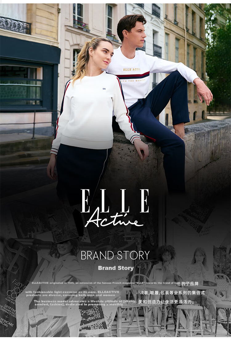 ELLE ACTIVE Striped Contrast Color Sweater for Women, Spring 2026 Style, Elegant Slimming Round Neck Long-Sleeve Knitted Top, Navy Blue/white, Size S 11