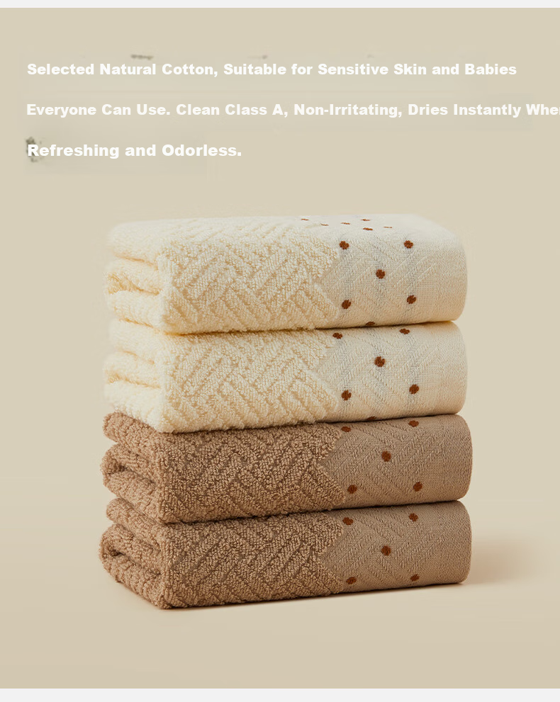 Hengyuanxiang Class A Antibacterial Towel, Pure Cotton Face Washing Towel, Home Use, Soft Absorbent, Brushed Surface, 4-Pack, 2 Meters + 2 Brow 4