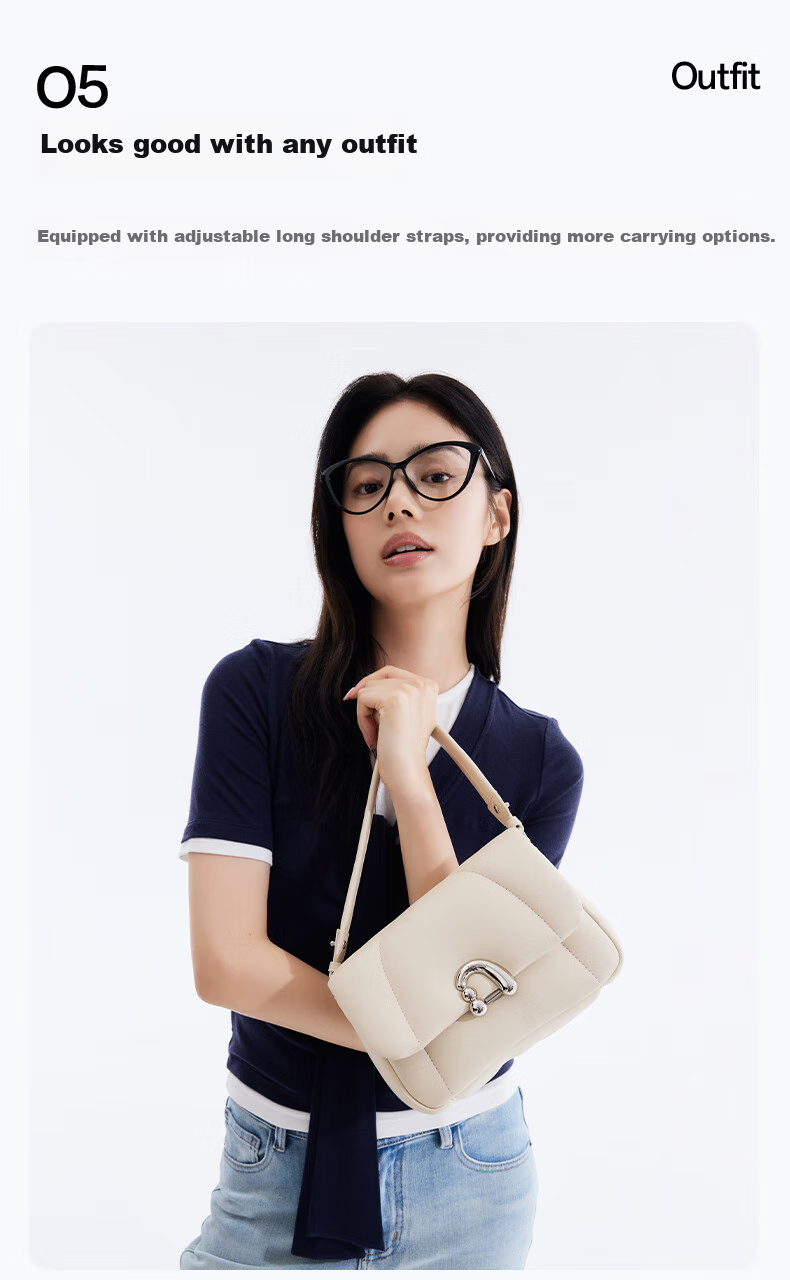 AMAZING SONG Women's Handbag, Flower Roll Bag, Medium Size, Top-Grain Sheepskin, Shoulder Crossbody Bag, Original Practical Handbag, High-End Niche Gift 8