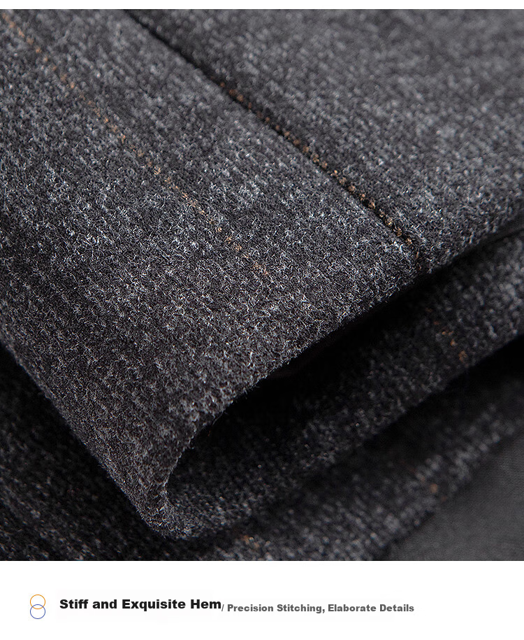 FIRS [Brushed Thickened] Men's Suit Jacket for Autumn And Winter, Business Casual Commute Formal Wear, Notch Lapel, Huasha Craft Single-Breasted Blazer 8