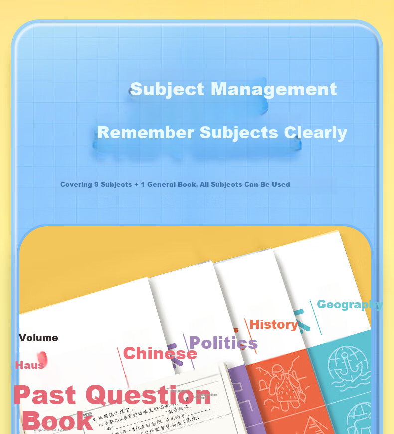 Huaxiawanjuan Single B5 Political Error Book, Specialized Error Correction Notebook for Middle And High School Students, Error Practice Book, Review Notebook, Error Collection Organizer, Journal, Diary 9