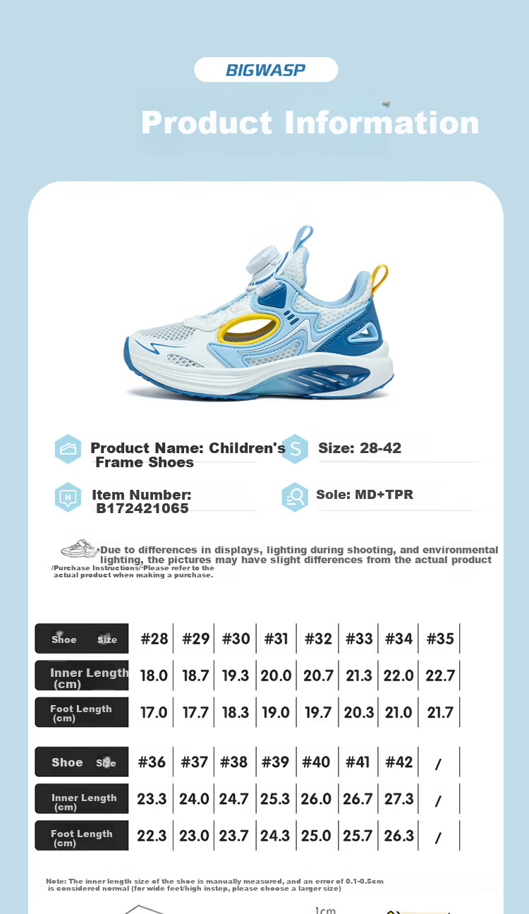 Bumblebee Boys' Sports Shoes Summer Single Mesh Boys' Running Shoes B172421065 Dark Blue Moon Size 33 7