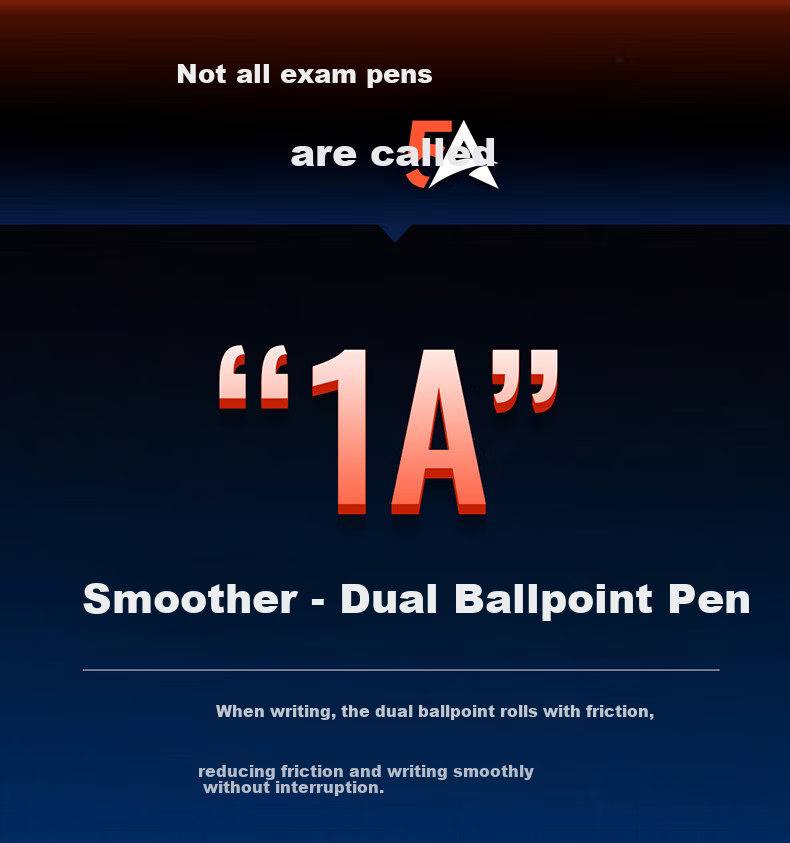 Dianshi Exam Pen [For Exams Only] 5A Exam Pen with Bullet Tip, 0.5mm Black Carbon Ink, Silent Quick-Drying Writing Pen, Back-To Essential Exam-Specific 5A-E2, Pack of 4 8