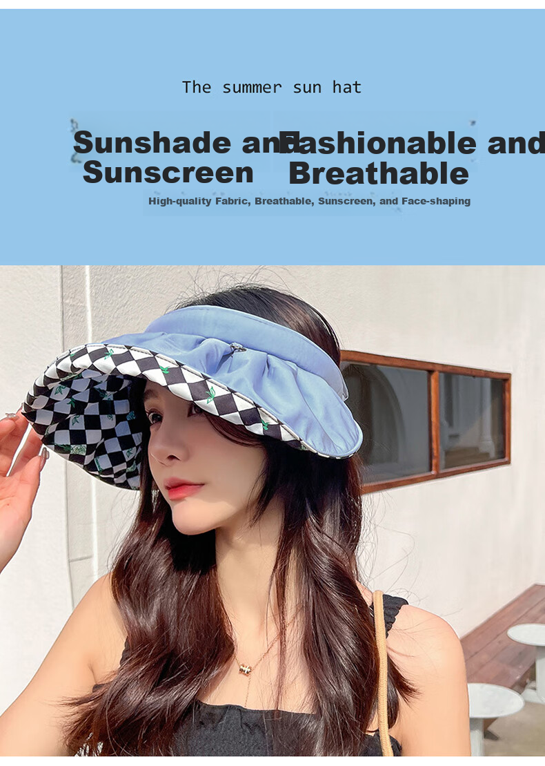 XUEXIMAN Sun Hat for Women, Visor Cap for Travel, Face-Covering Versatile Sunhat, Beach Shell UV Protection Hat for Wome 3