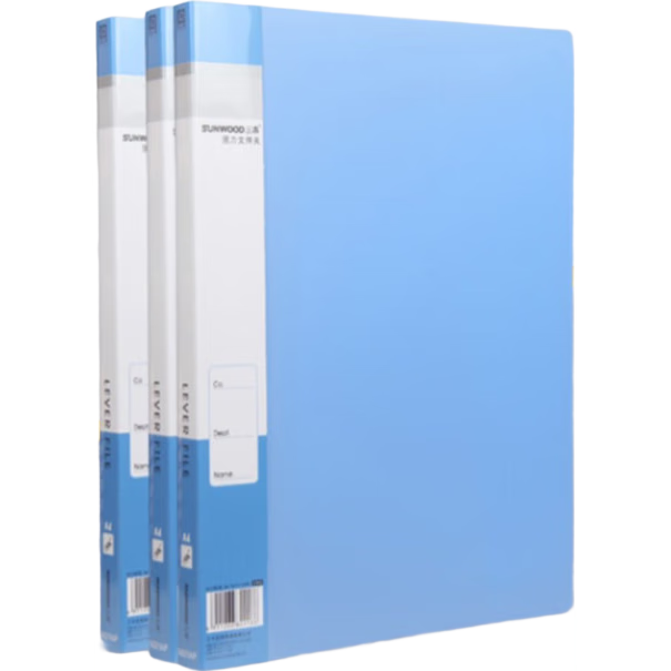 SUNWOOD Standard Single Strong Clip/document Folder/angle Inner Pocket, Blue, AB201A/P