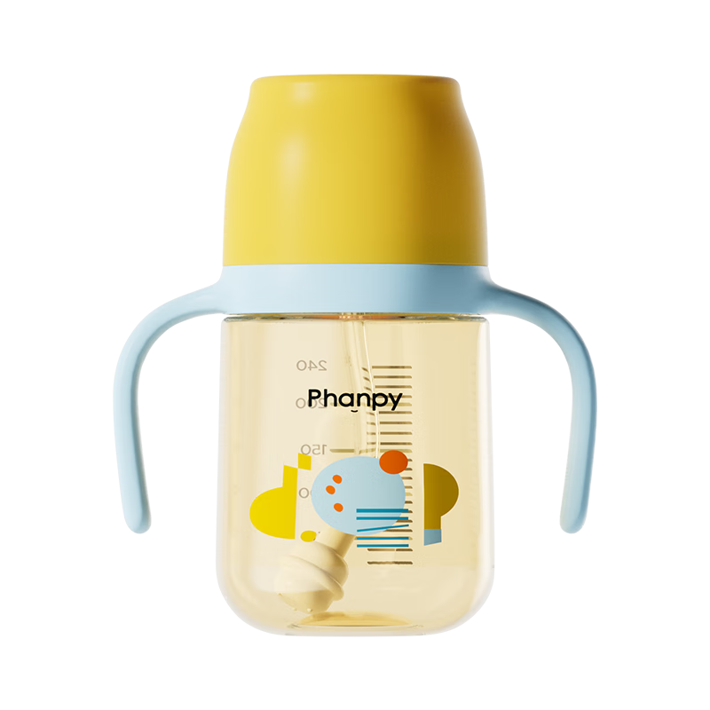 Xiaoyaxiang Straw Baby Bottle Direct Drinking Cup 1-3 Years Old Toddler PPSU Gravity Ball Handle Children's Water Cup 240ml