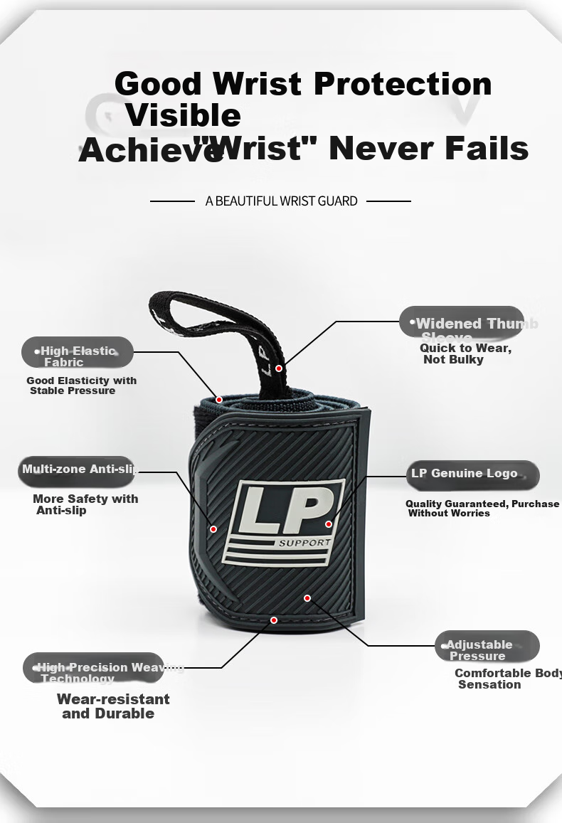 LP Wrist Support for Men, Fitness Wristband, Gym Strength Bench Press Wrist Guard, Anti-Sprain Sports Wristband, Basketball Compression Band 3