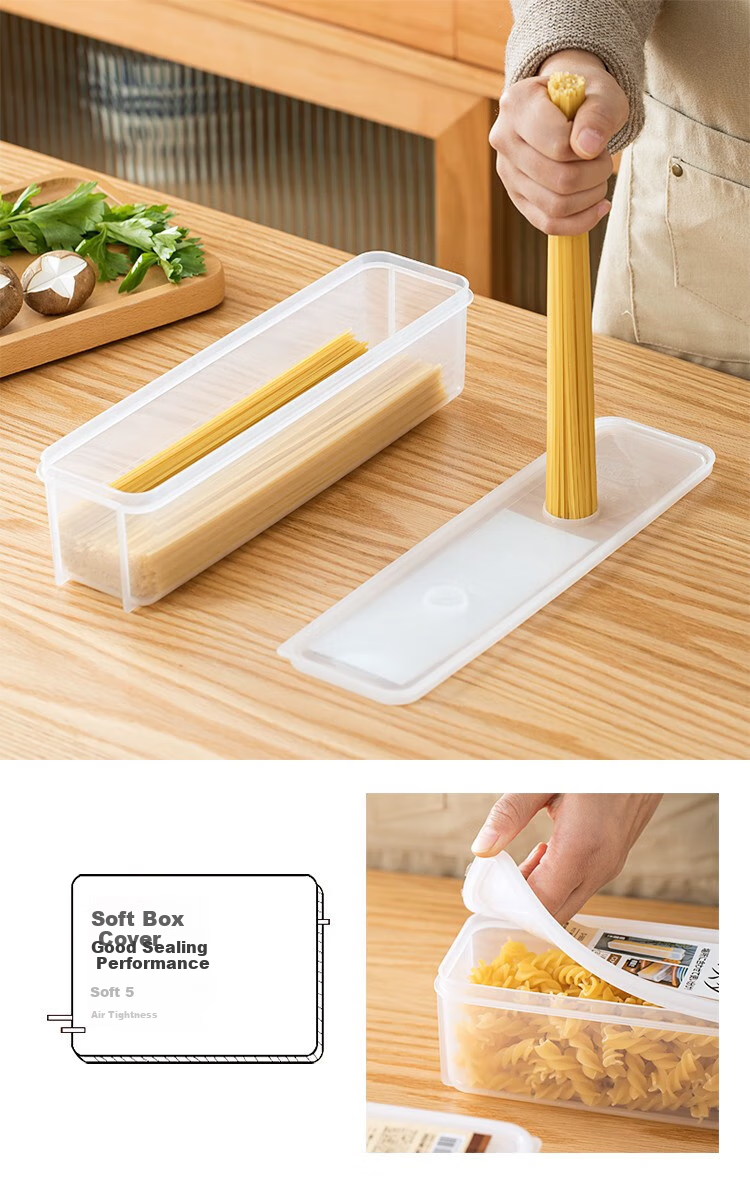 KATEI STORY Japanese Noodle Storage Box, Rectangular Food-Grade Refrigerator Kitchen Sealed Container, Grain Storage Jar, Pasta And Noodle Bucket 4