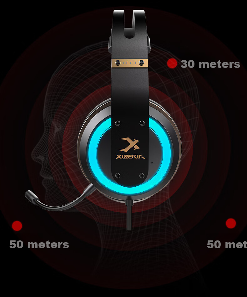 XIBERIA T20 Over-Ear Gaming Headset, Professional E-Sports Headphones for PUBG, Cyberpunk-Style Gaming Headset with Microphone for PC 12