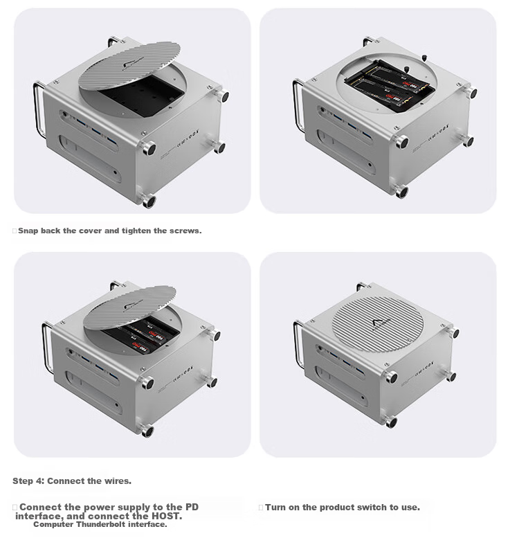 Acasis Compatible with Mac Mini M4 Expansion Dock, Hard Drive Enclosure, 40Gbps Transfer Rate, Dual DP Screen Mirroring, 16TB Capacity Expansion, Compatible with M4/M4Pro Hosts, Supports Thunderbolt 4/5 Interface, M002Pro 13