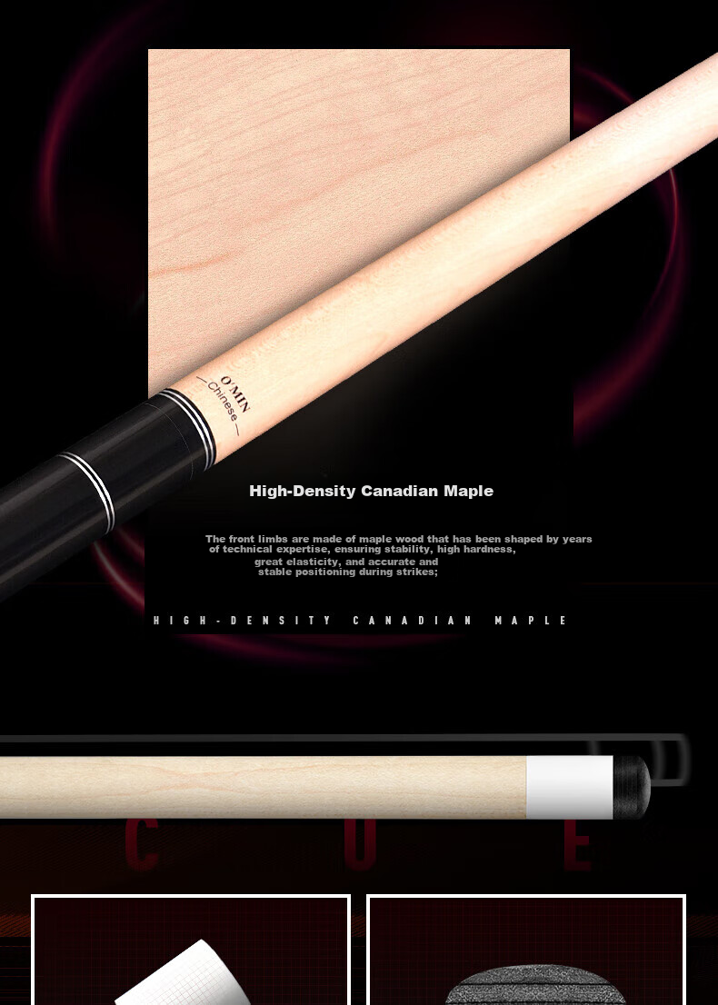 Aomi Fuhutai Pool Cue, Big Head Black 8 Ball Cue, Chinese Eight-Ball Separate Billiard Cue, American 16-Color Nine-Ball Cue 4