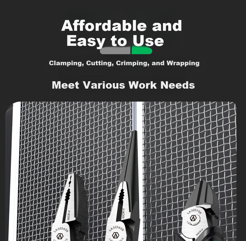 LAOA Old A Pliers Three-Piece Set: Wire Cutters, Diagonal Pliers, Needle-Nose Pliers, Electrician's Pliers, Household Kit 15